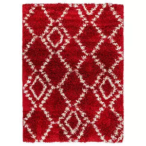 LILA Collection, decorative area rug, red dot diamond, 4'x6'