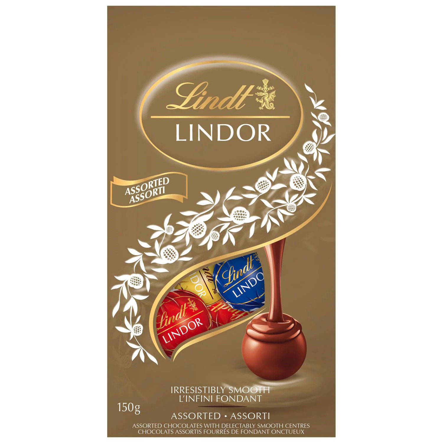 Lindt - Lindor - Assortiment de truffes au chocolat, 150g