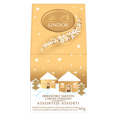 Lindt - Lindor - Boîte maison de truffes en chocolat assorties, 60g