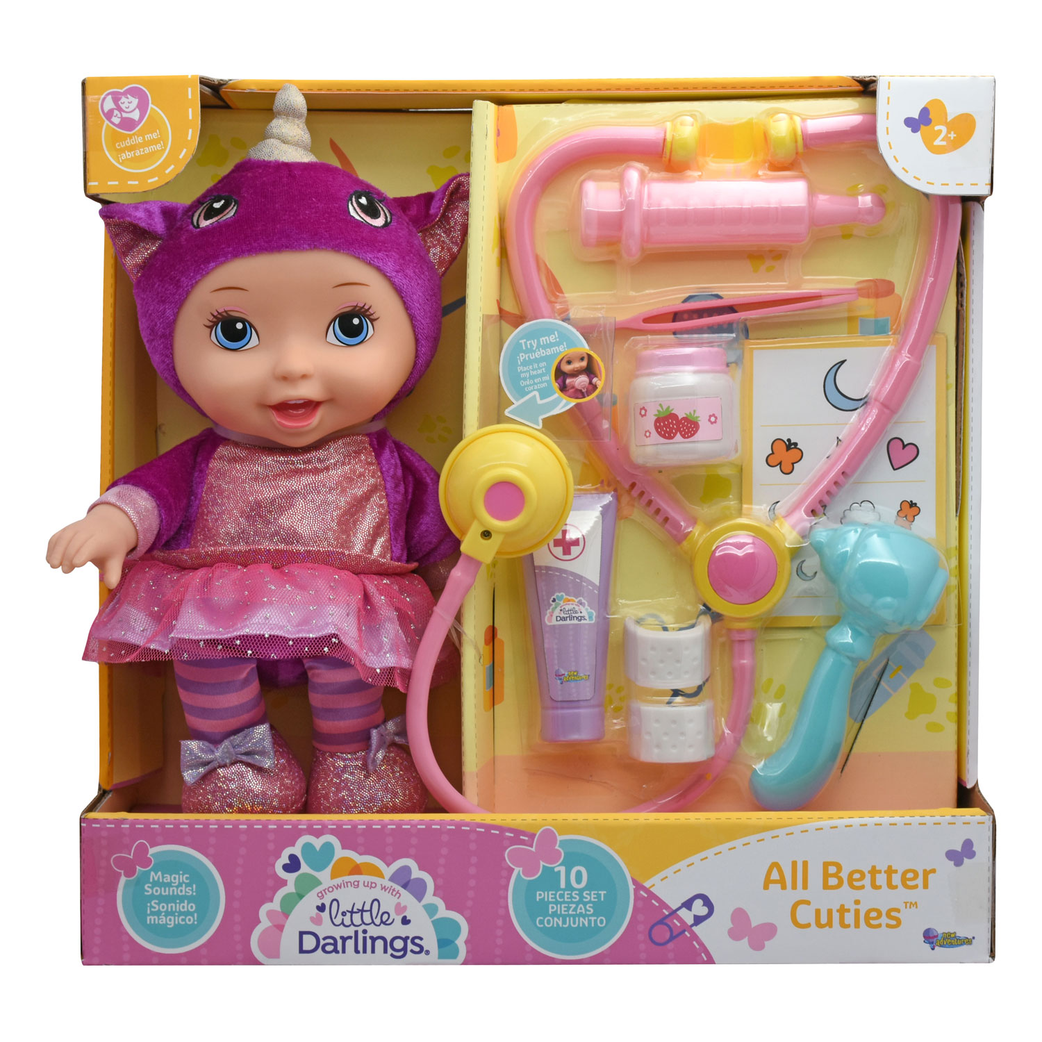 Little Darlings, All Better Cuties doll with unicorn medical kit