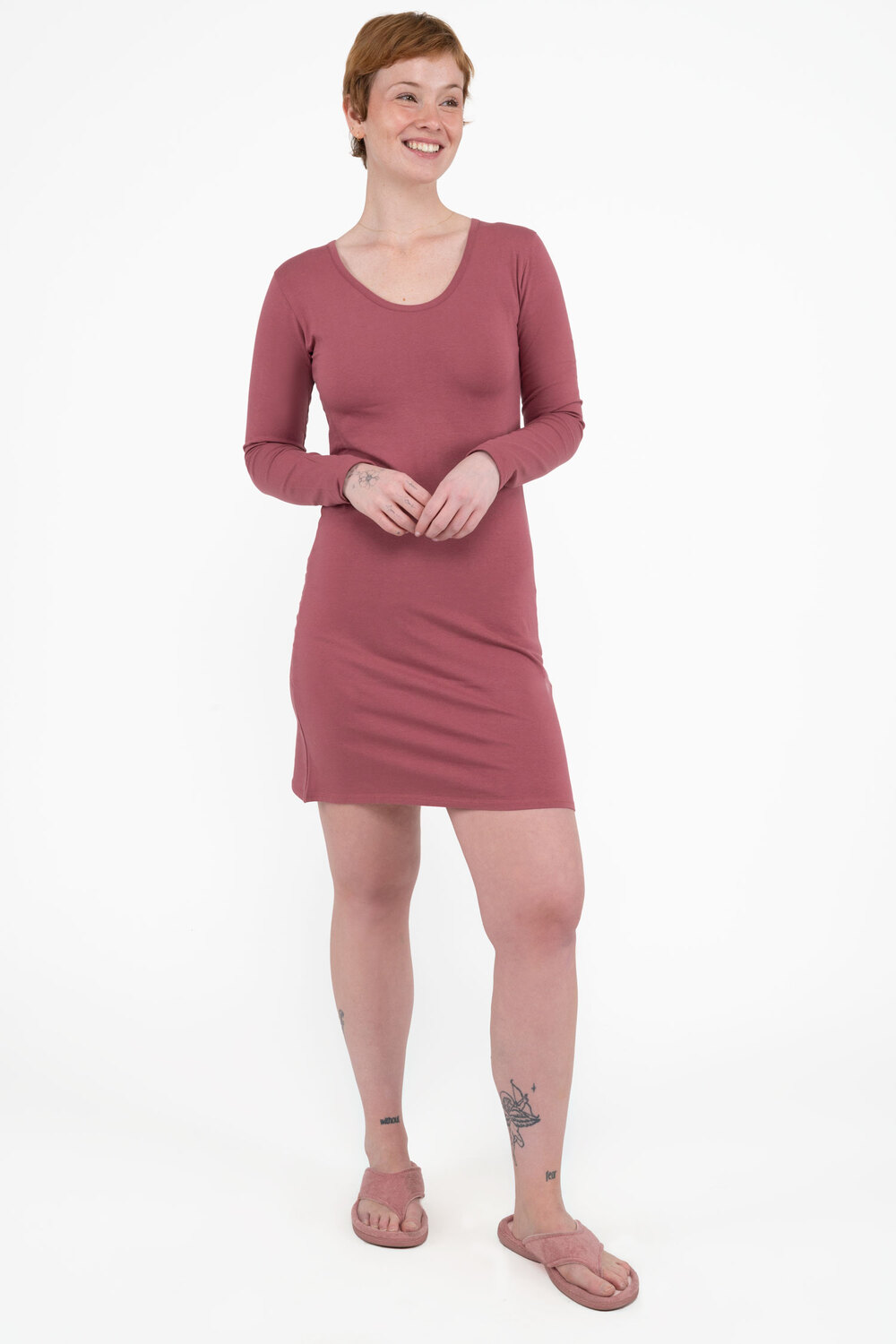 Long-sleeve crew neck sleepshirt