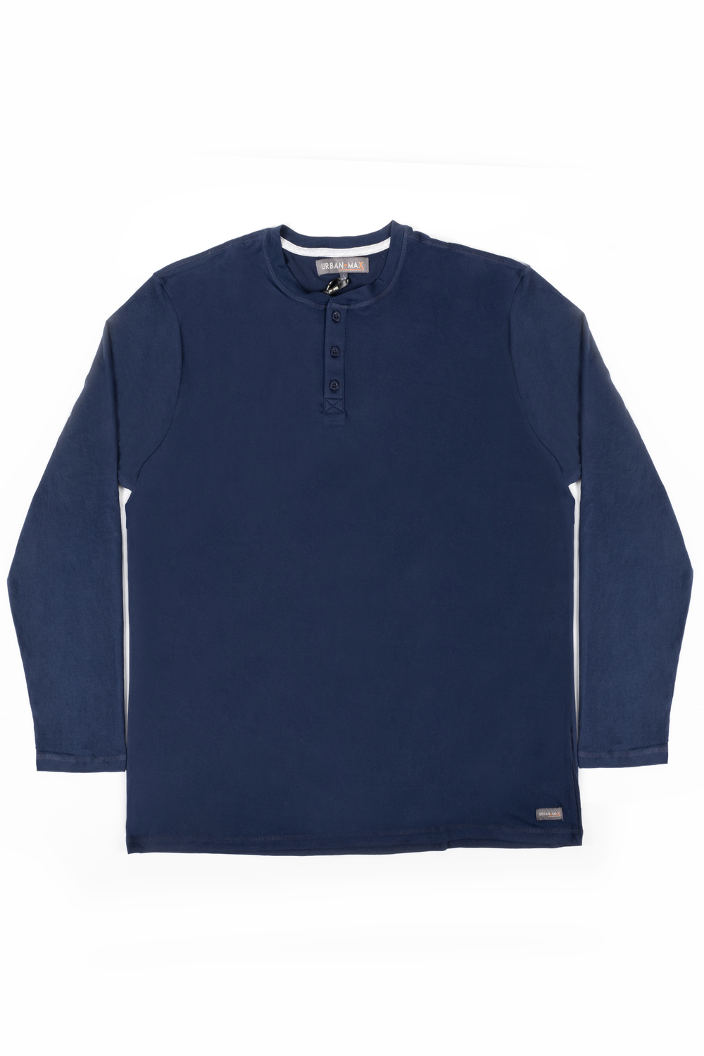 Long sleeve jersey knit shirt for men - Navy - Plus Size