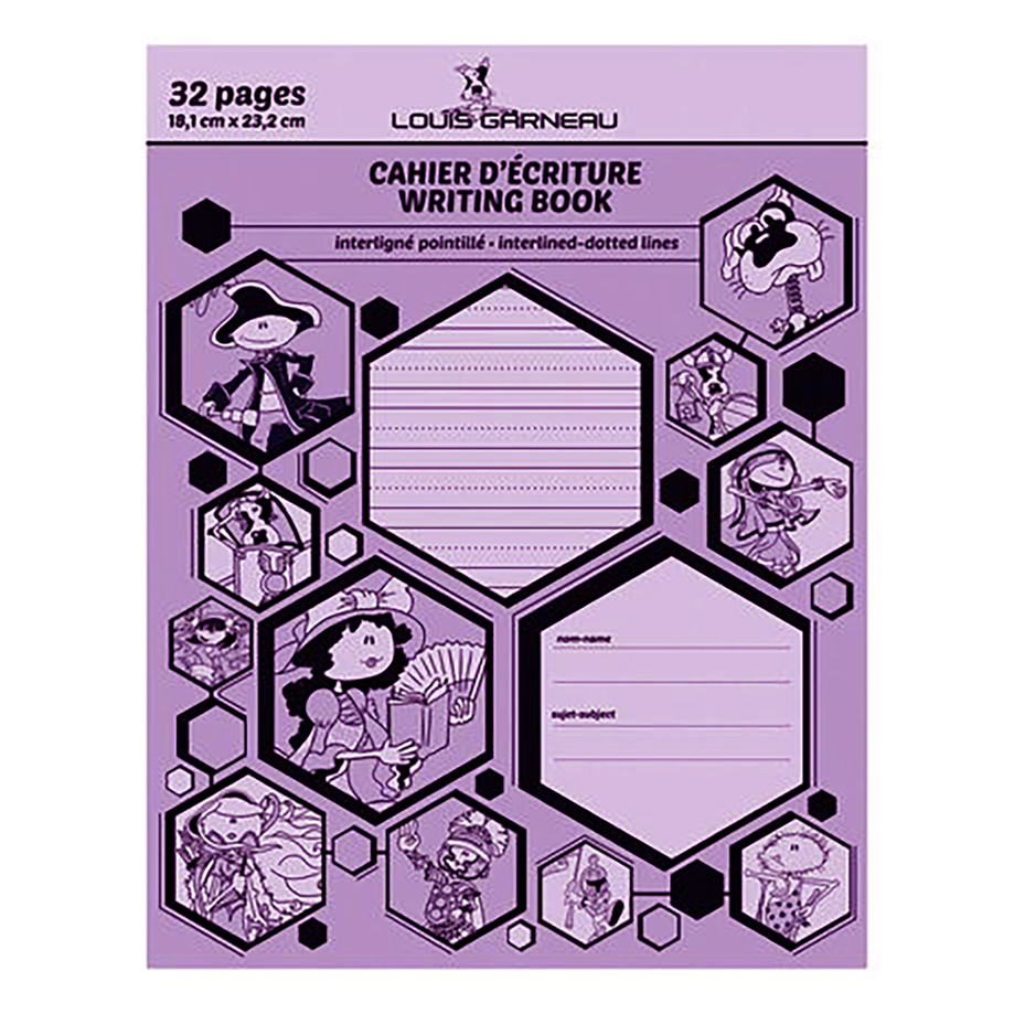Louis Garneau - Cahier d'écriture interligné pointillé, 32 pages