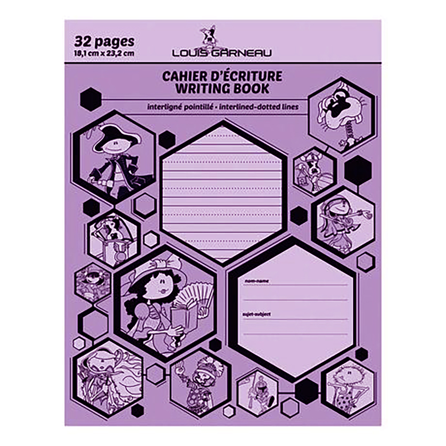Louis Garneau - Writing book with interlined-dotted lines, 32 pages