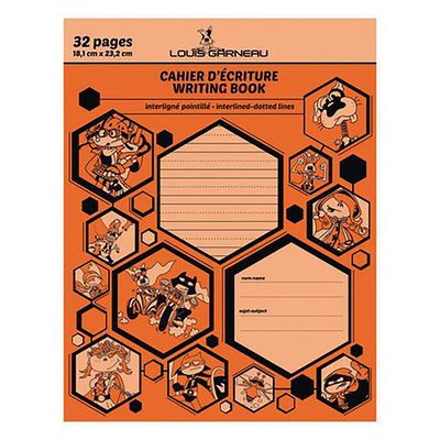 Louis Garneau - Writing book with interlined-dotted lines, orange, 32 pages