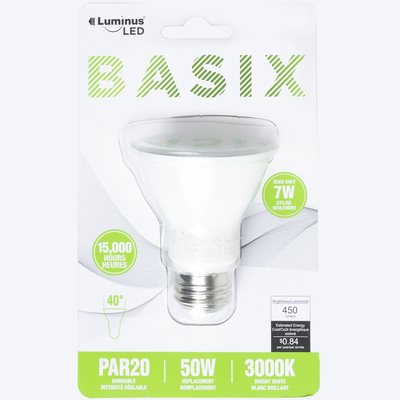 Luminus - Basix - Ampoule à intensité réglable DEL, 7W