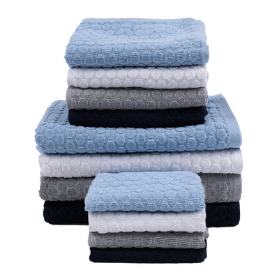 LUXE POINT Collection - Honeycomb jacquard cotton towels