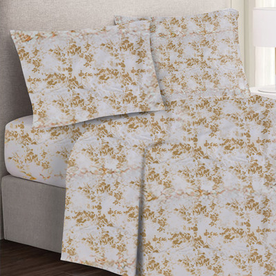 Luxurious microfiber sheet set - Gold leaf toile