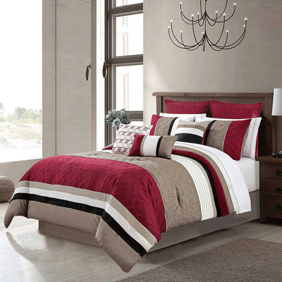 MADISON - Quilted and embroidered comforter set, 7 pcs