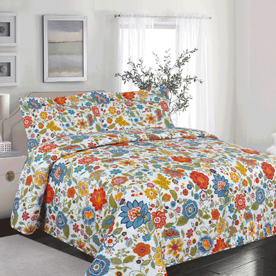 MAGNOLIA - Printed cotton quilt set - Autumn chintz