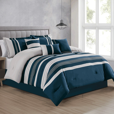 Marco - Quilted comforter set, 7 pcs - Teal