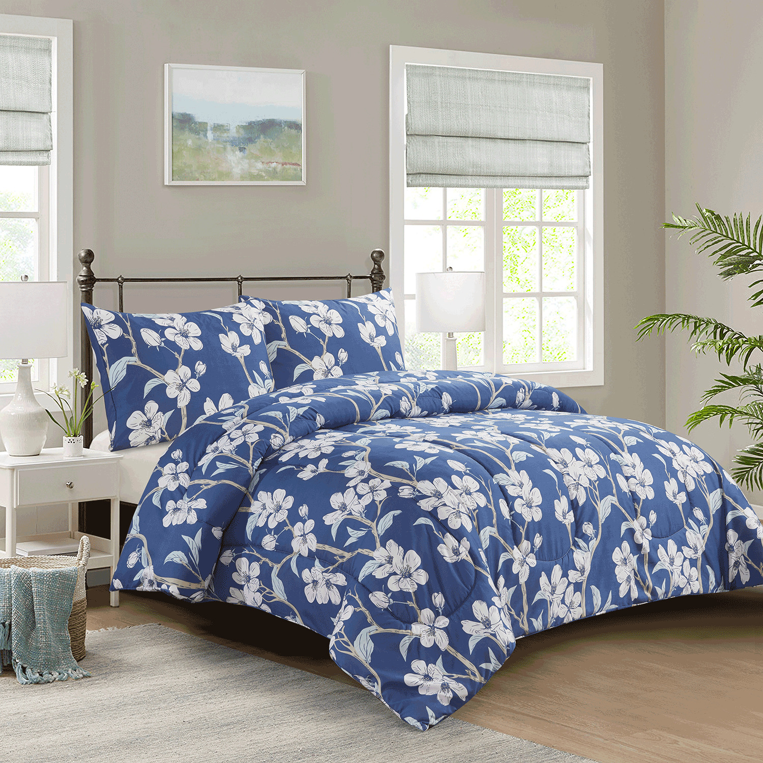 Marigold - Quilted comforter set, 2 pcs - Floral print