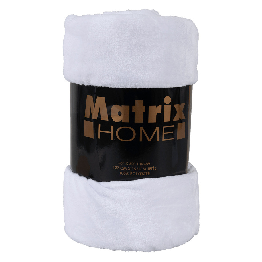 Matrix Home - Solid plush throw blanket, 50"x60"