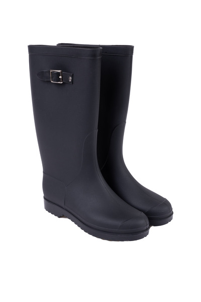 Matte knee-high rubber rain boots