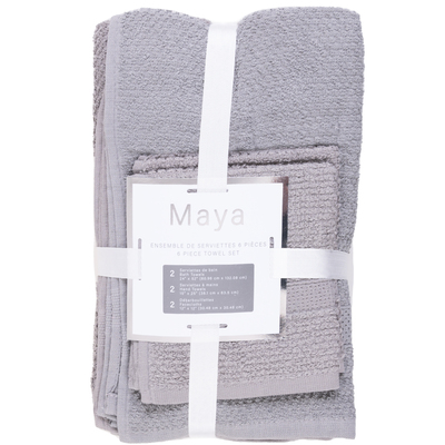 Maya -  Ens. de 6 serviettes texturées pop-corn