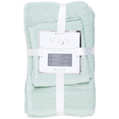 Maya - Popcorn textured 6-piece towel set