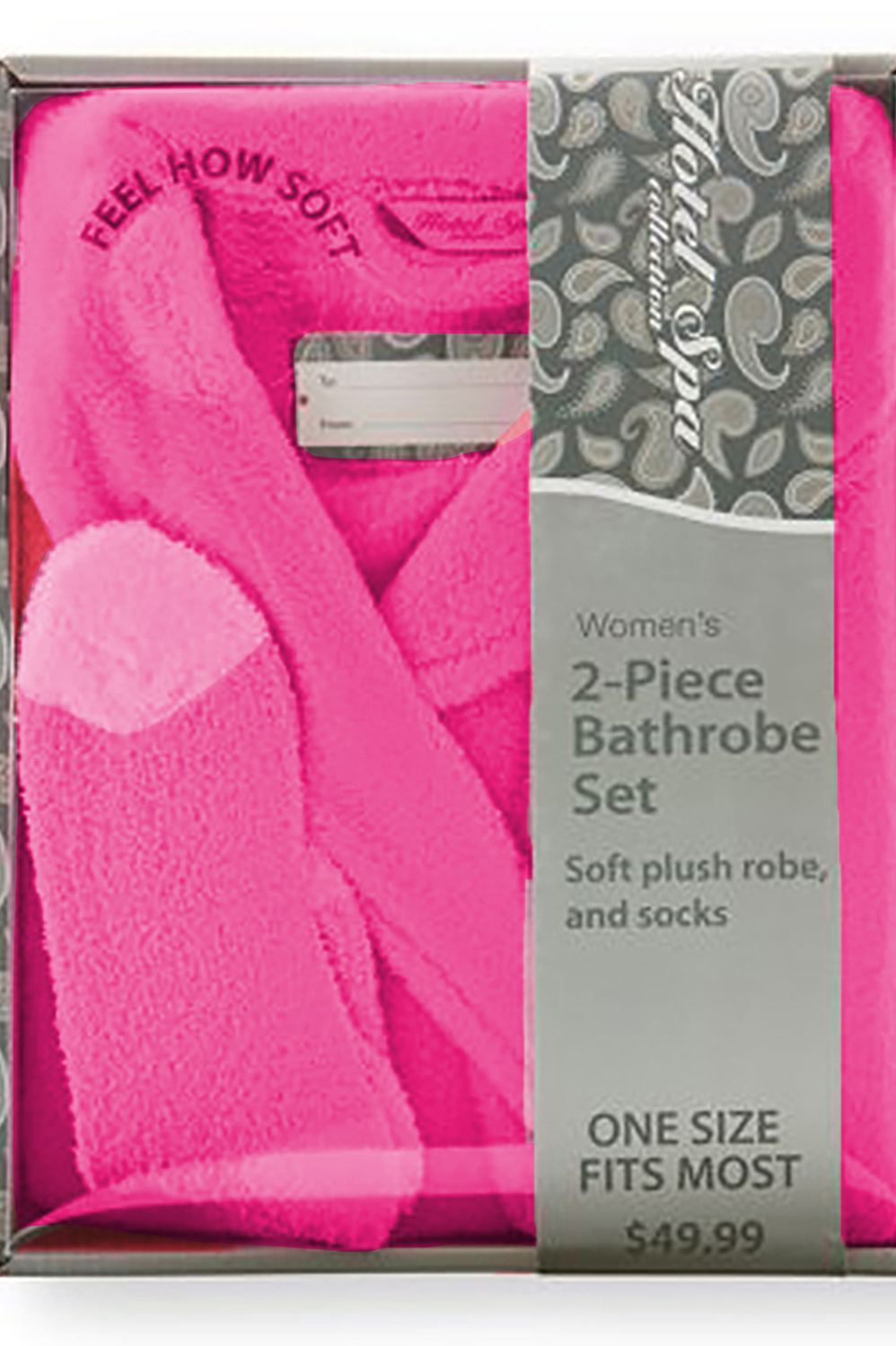 Mayfair - Soft plush spa robe and socks set, fuchsia