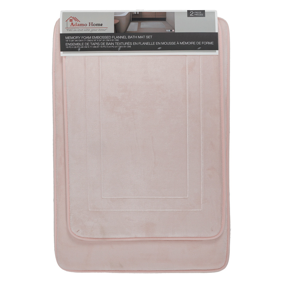 Memory foam embossed bath mat set, 2 pcs