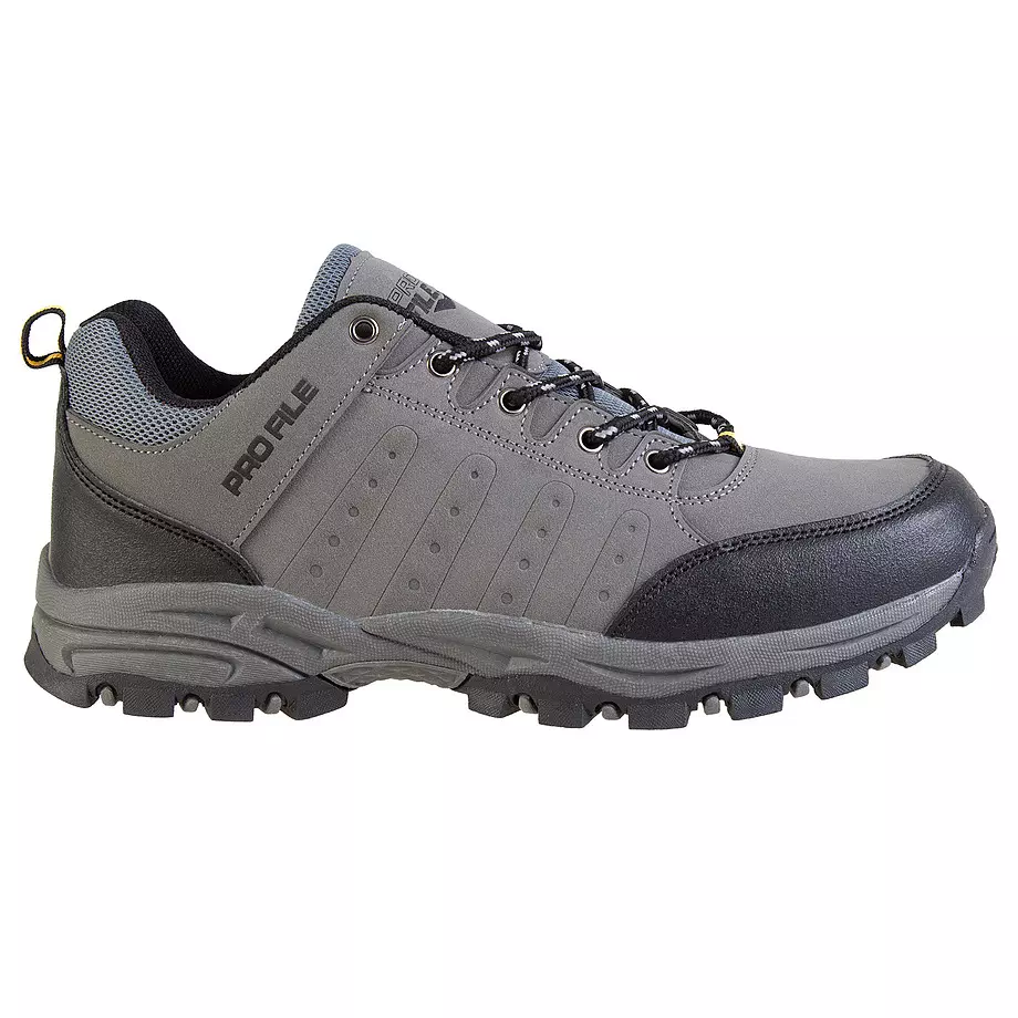 Men's 2-toned, lace-up hiking shoes, grey, size 10