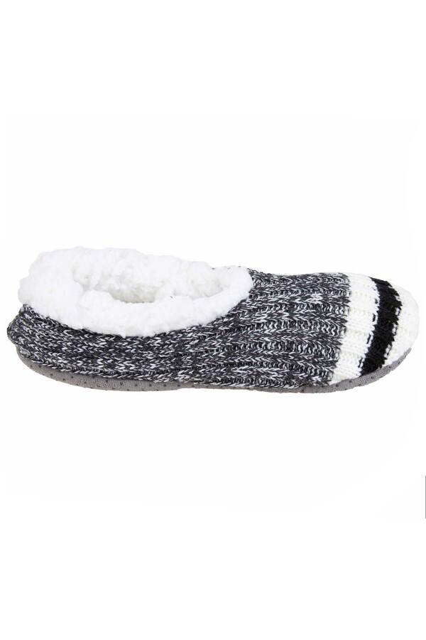 Men's cabin-style knit slippers with sherpa lining