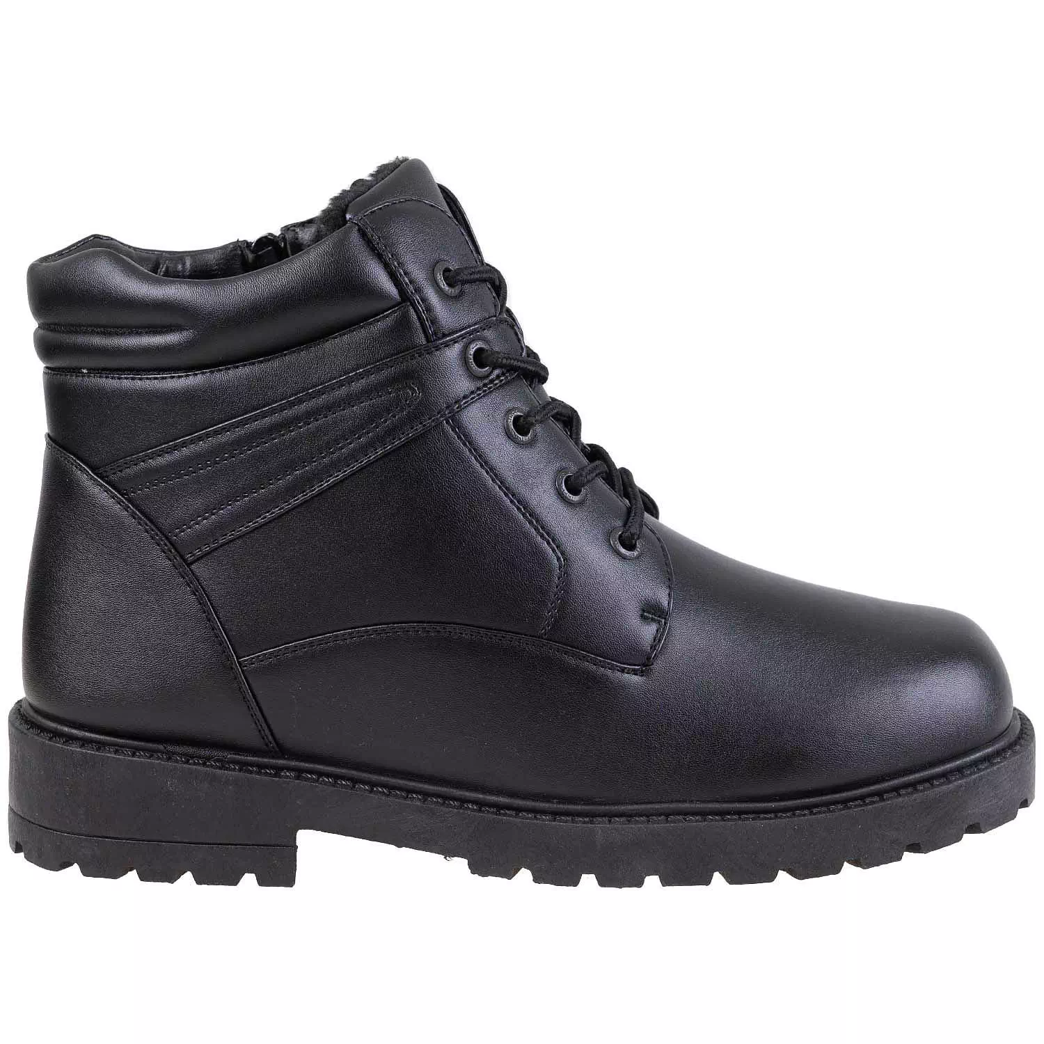 Men's high ankle lace-up boots, black, size 10