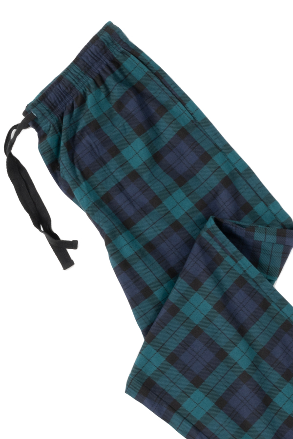 Men's pressed polar pyjama bottoms - Green tartan