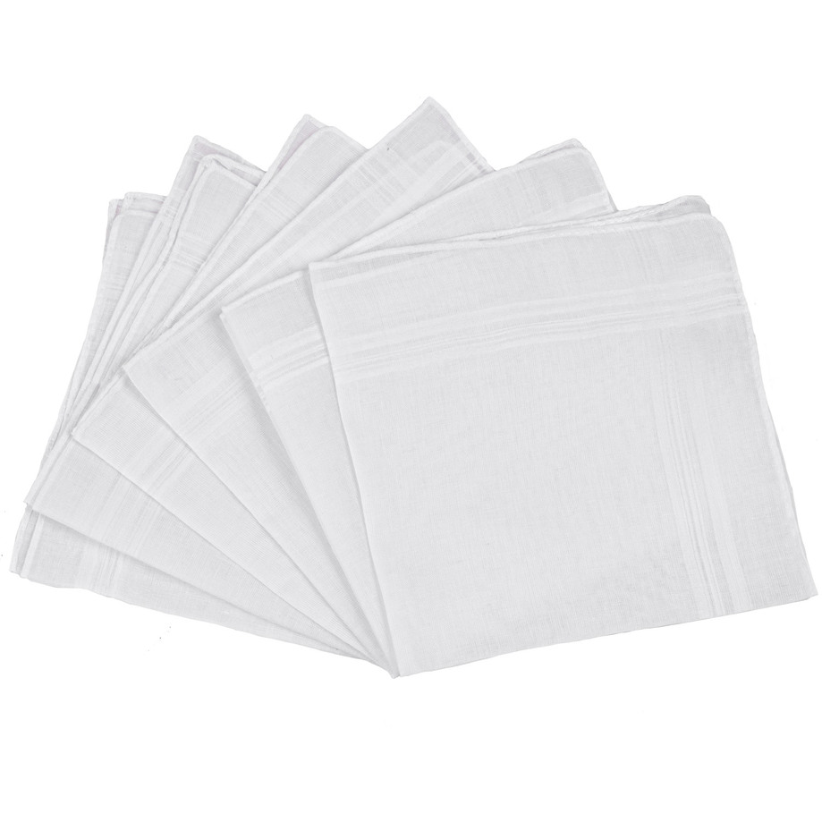 Men's quality handkerchiefs, pk. of 6 - White