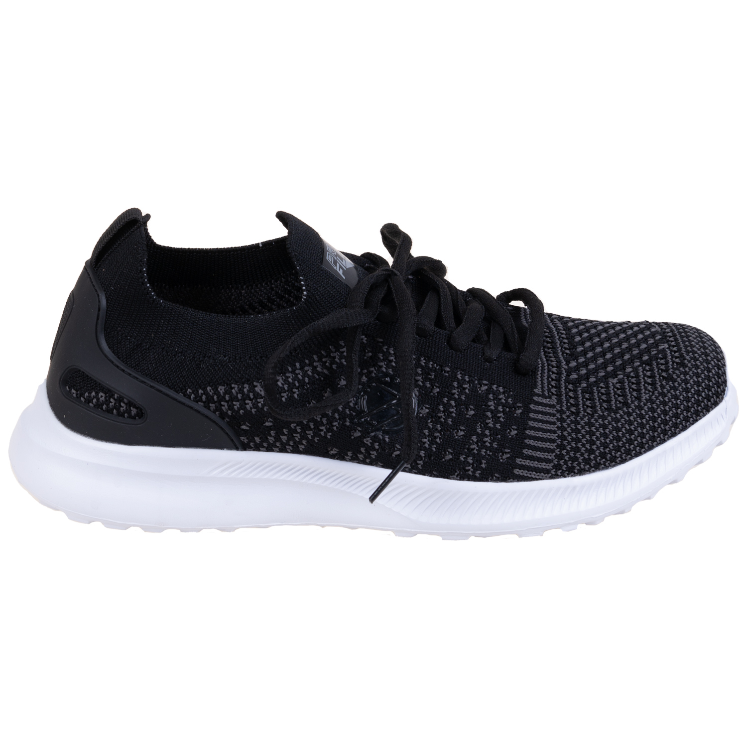 Mesh knit slip-on sneaker with laces - Black