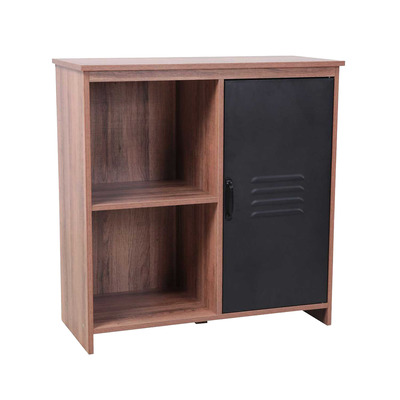 Metal and wood storage cabinet