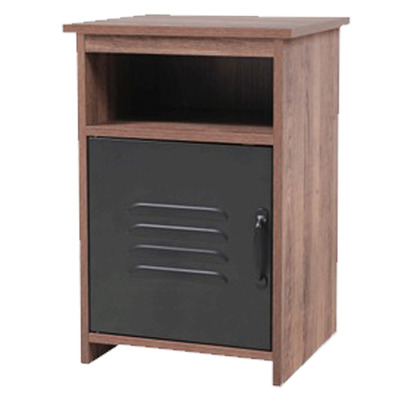 Metal and wood storage cabinet