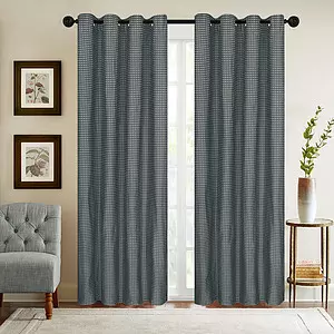 Metrico, jacquard panel with metal grommets in small grid pattern, 54"x84"