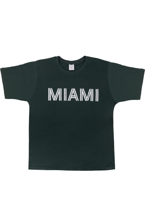 Miami, crewneck cotton t-shirt - Green - Plus Size
