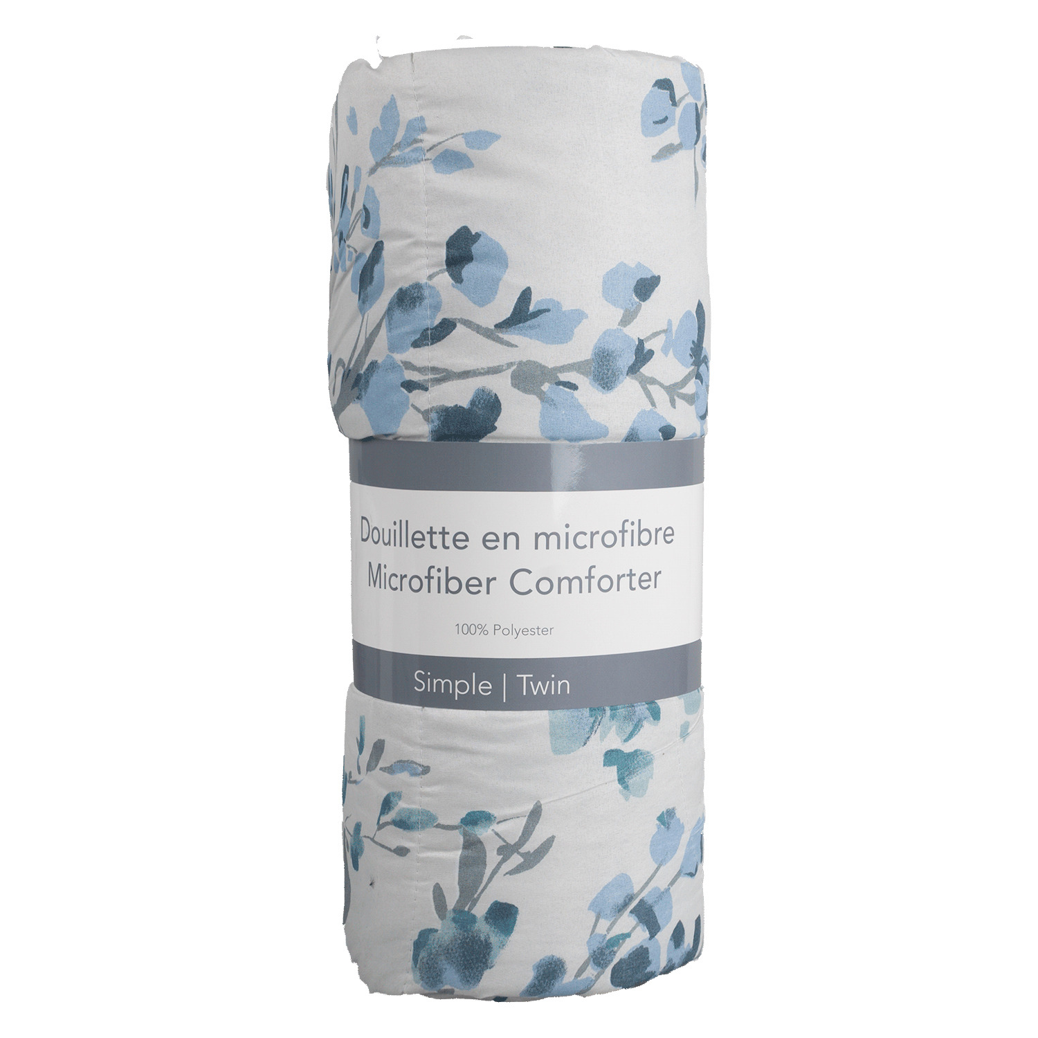 Microfiber comforter, Blue flowers