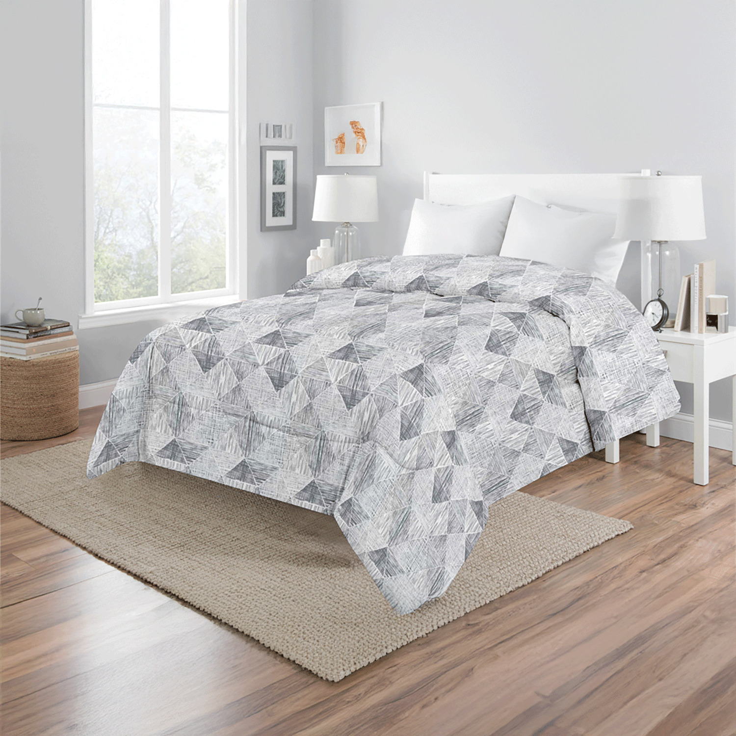 Microfiber comforter set, Blue diamond
