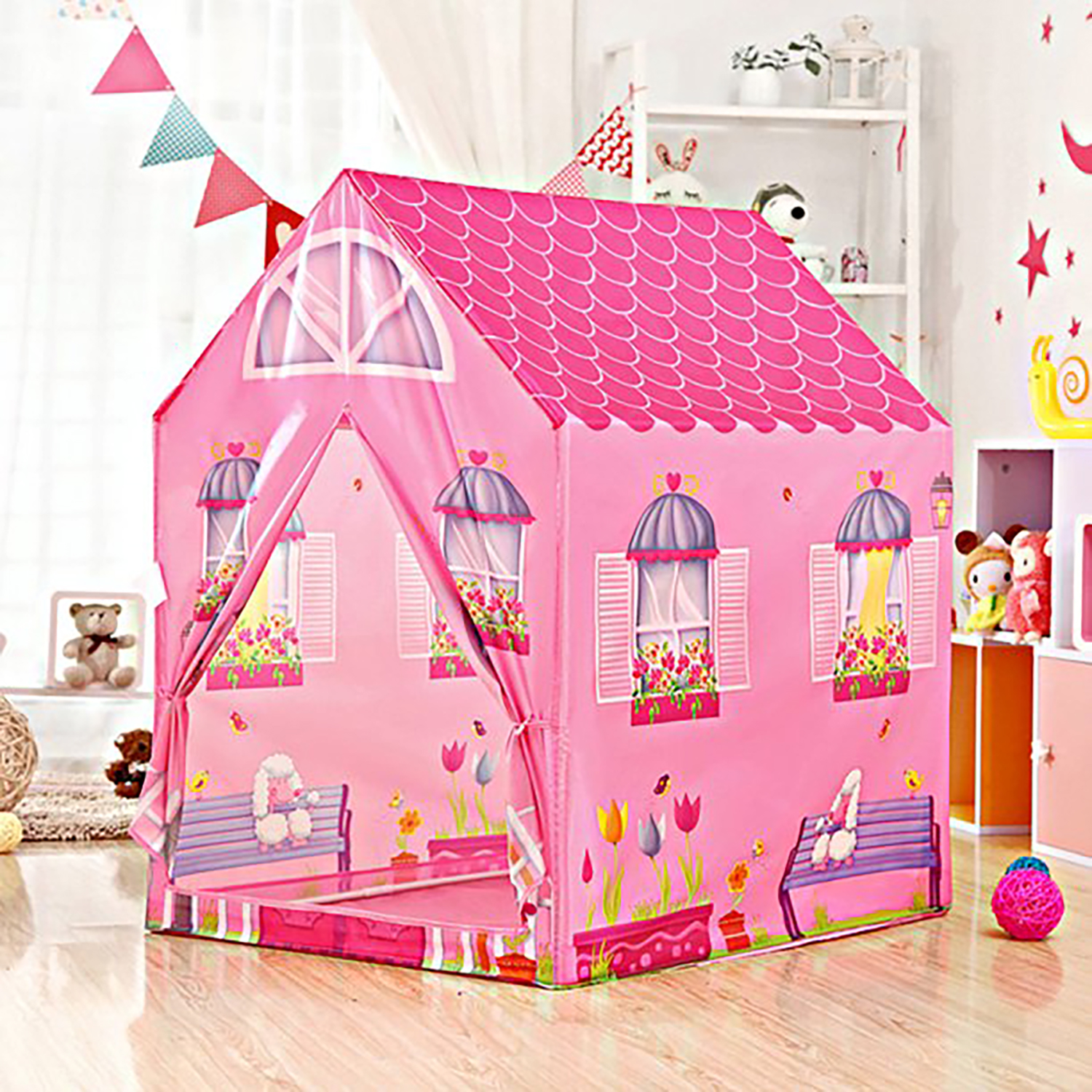 MIMA - Tente-maison de jeux d'intérieur - Maison rose