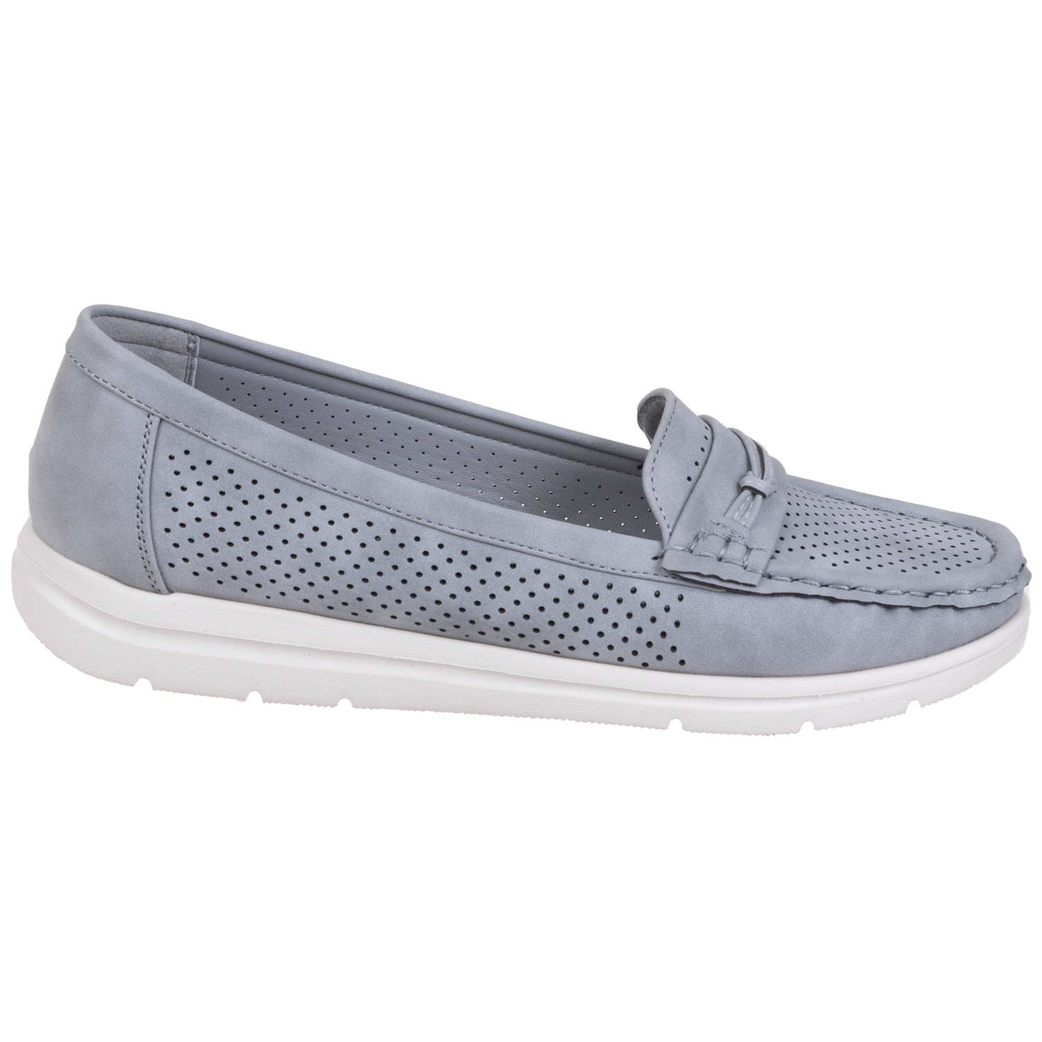 Mocassins casual perfor&eacute;s - Gris, taille 6