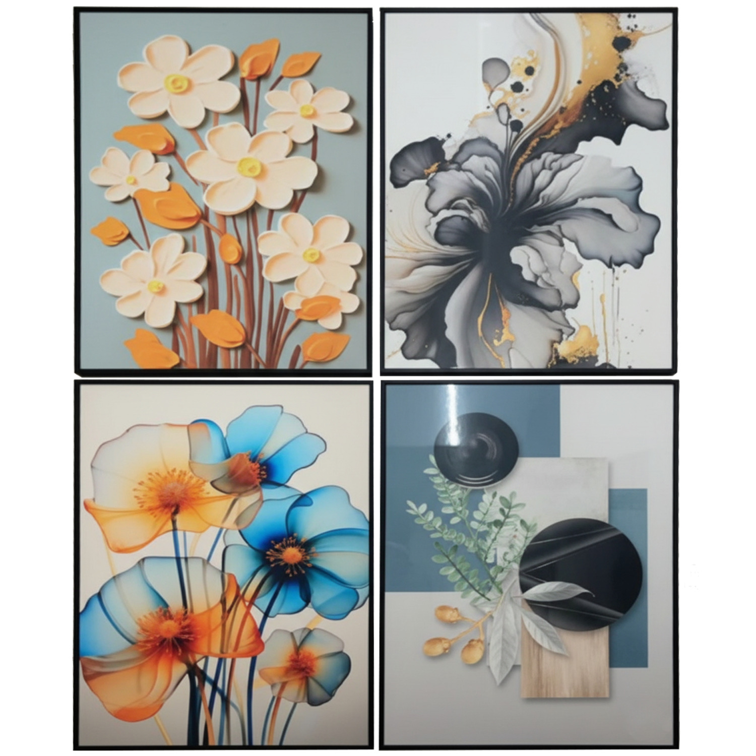 Modern decorative framed art, 4"x6"