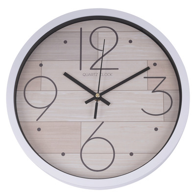 Modern farmhouse wall clock with wood plank design