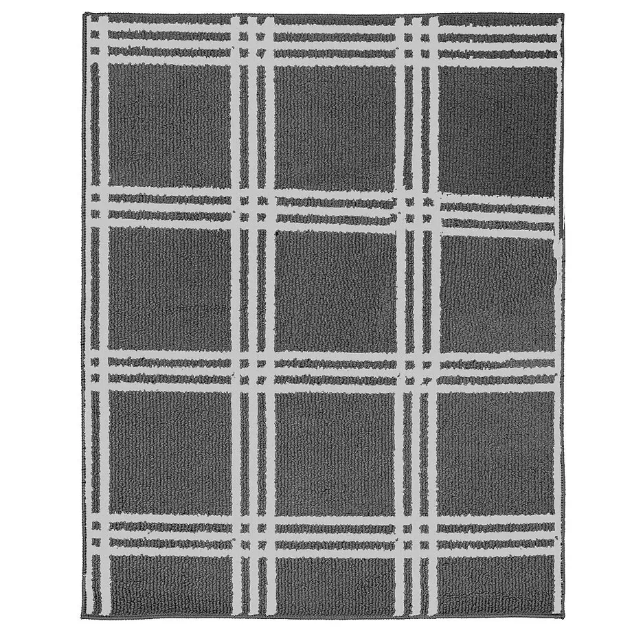 MONTEBELLO Collection, square patterned rug, grey, 3'x4'