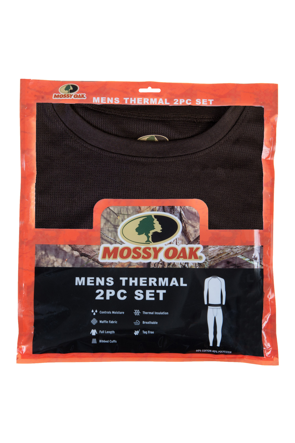 Mossy Oak - Men's 2 piece thermal set, black, extra large (XL)