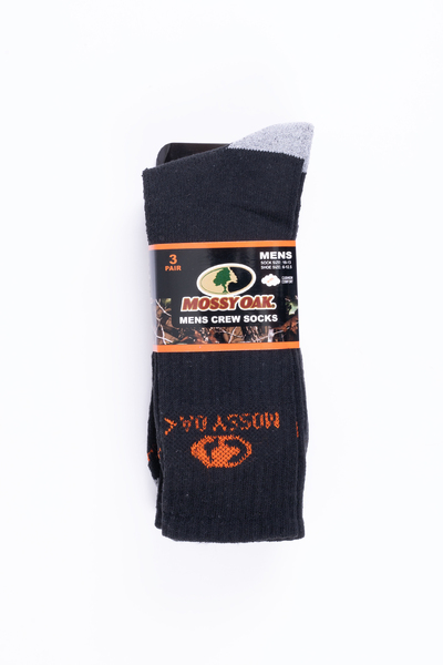 Mossy Oak - Men's crew socks, 3 pairs - Black