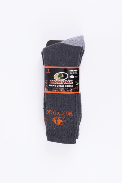 Mossy Oak - Men's crew socks, 3 pairs - Grey