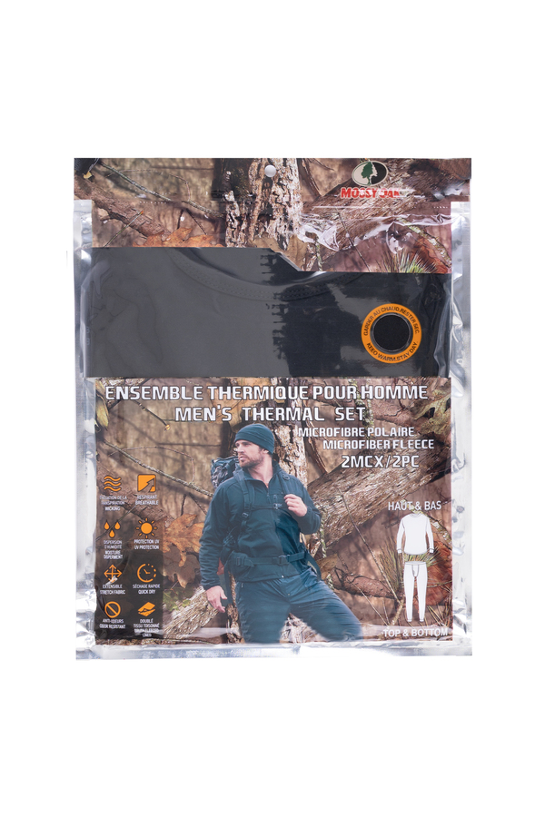 Mossy Oak - Men's microfiber fleece thermal set - Black