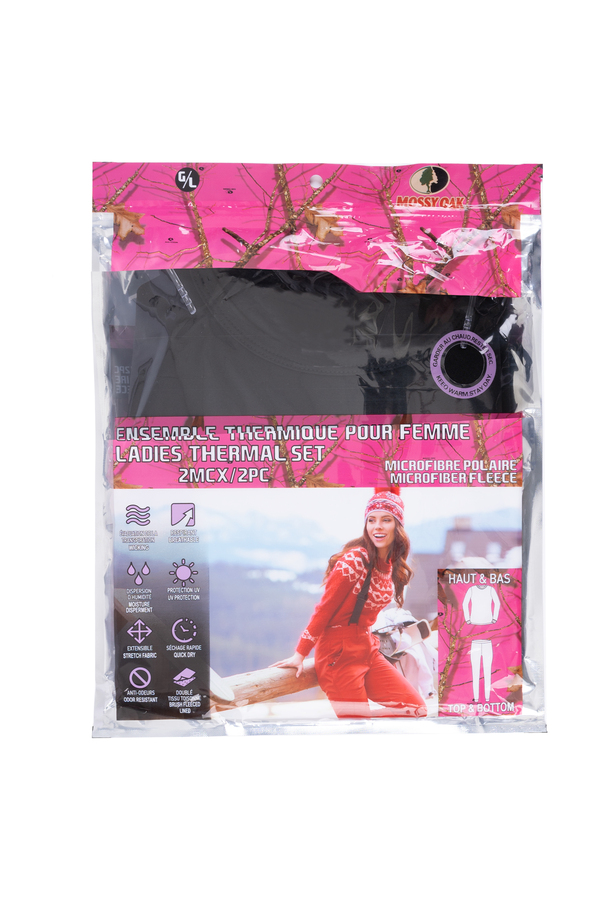 Mossy Oak - Women's microfiber fleece thermal set - Black