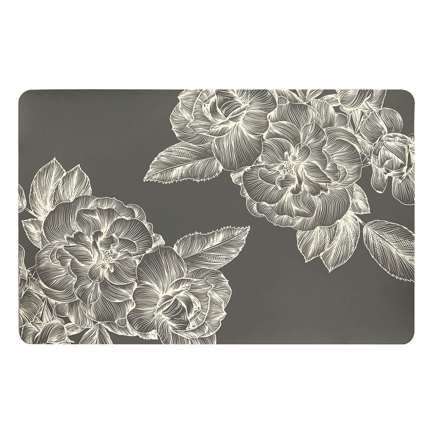 Napperon fleuri - Gris