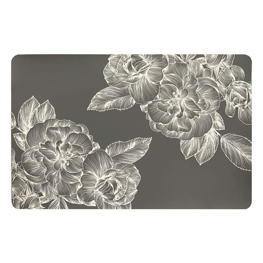 Napperon fleuri - Gris