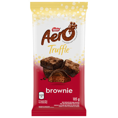 Nestlé - Aero - Barre chocolatée au brownie et à la truffe, 105g