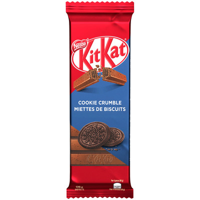 Nestlé - KitKat - Barre gaufrée, miettes de biscuits, 120g