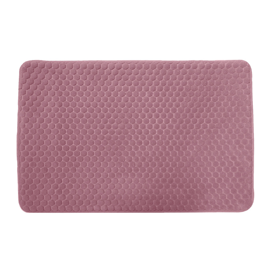 Non-slip memory foam bath mat, 16"x24" - Honeycomb