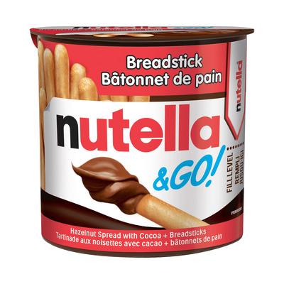 Nutella - Nutella & Go! Tartinade aux noisettes avec cacao + bâtonnets de pain, 52g
